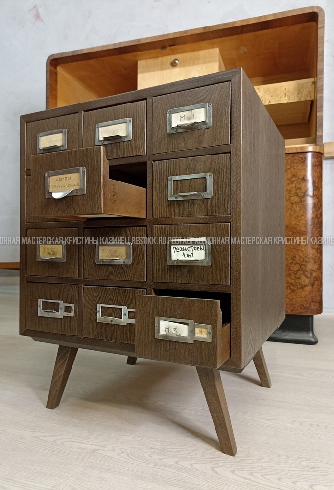 Отреставрированная картотека. Картотека после полной реставрации Картотека после реставрации